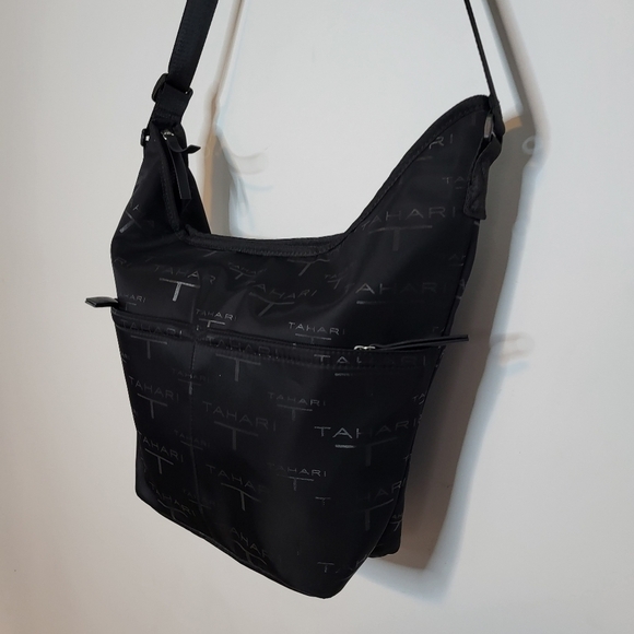 Tahari Shoulder Large Black Monochrome Bag - Picture 2 of 11